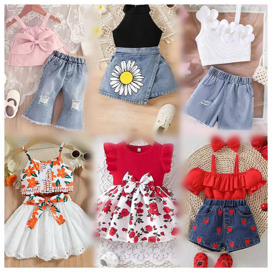 Blush Bow Denim Set