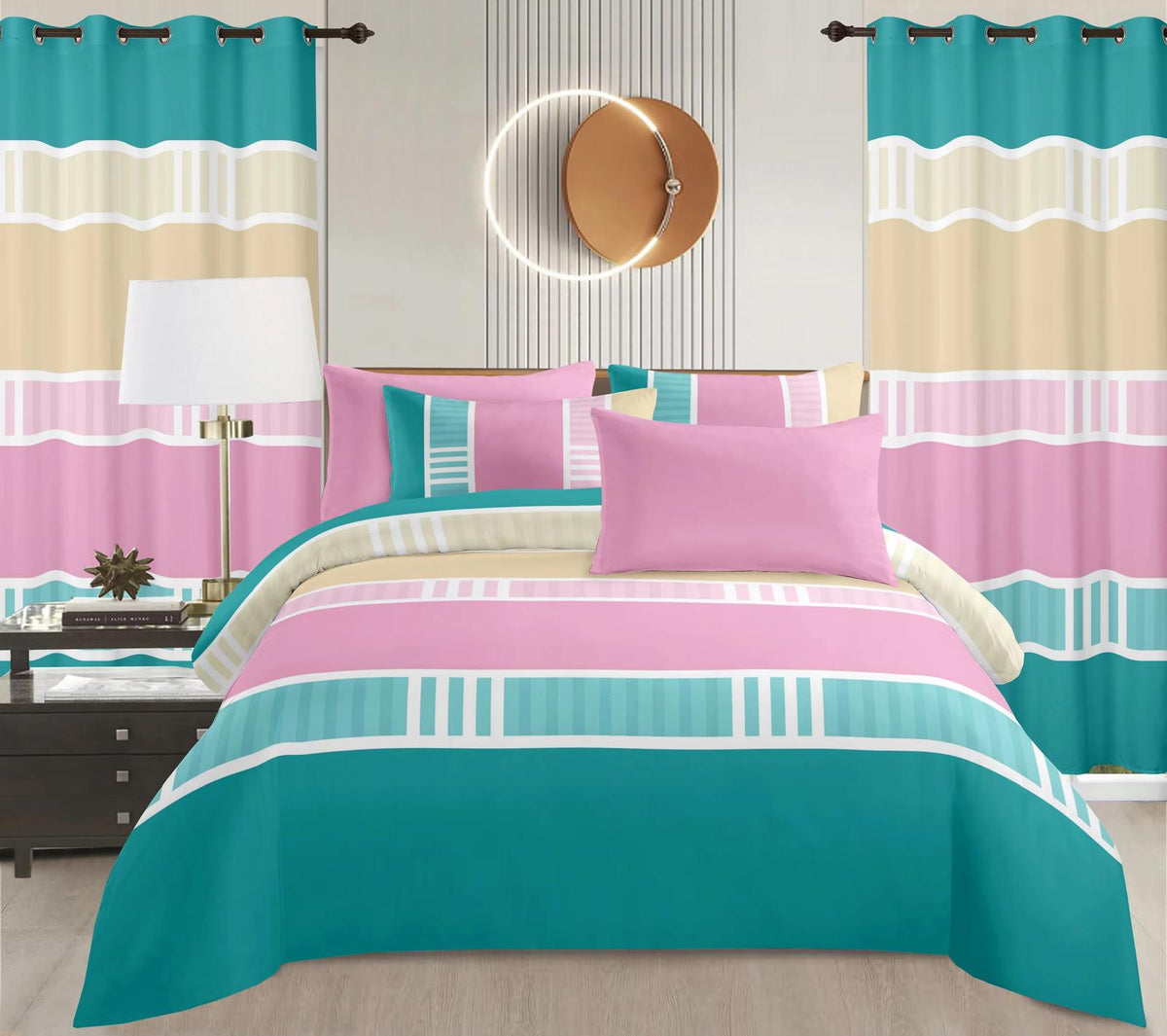 Matching bed & Cuurtain Set 8 PCS